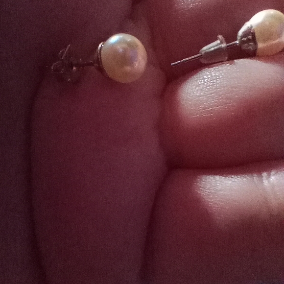 Faux Pearl Earrings w/Gorgeous Bling Earrings Jackets - Picture 12 of 12